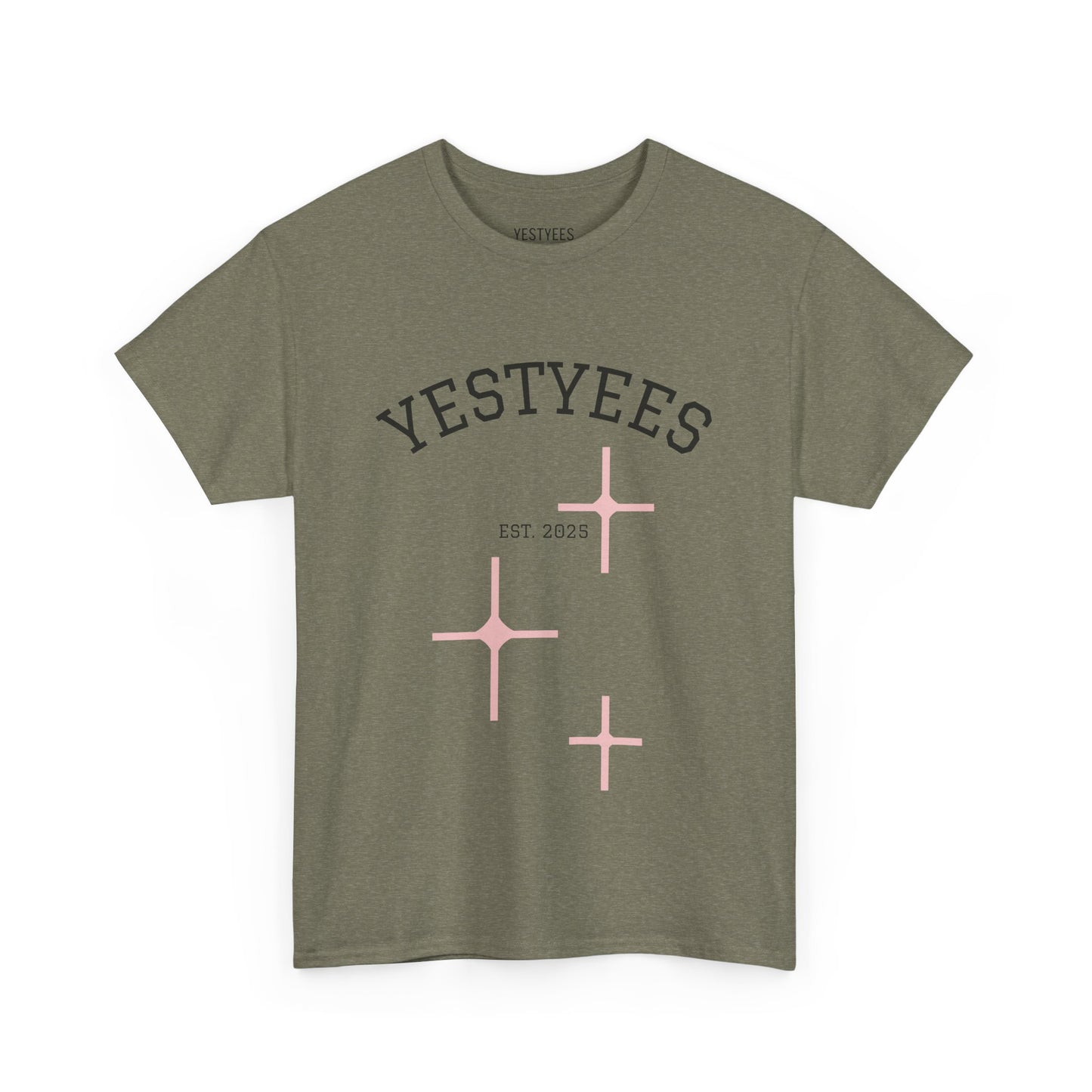 Unisex Heavy Cotton Tee - Yestyees Star Graphic, Casual Wear, Gift for Friends, Vintage Style, Everyday Comfort