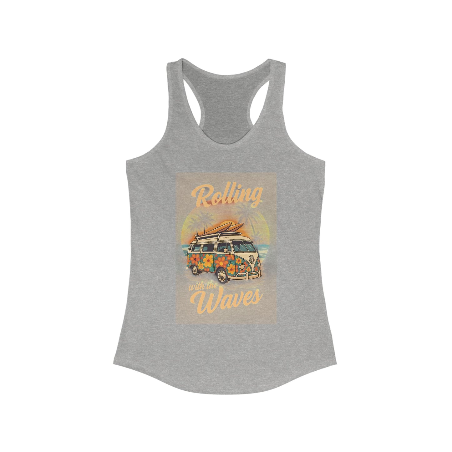 Beach Vibes Tank Top - 'Rolling with the Waves', Summer Shirt, Beachwear, Vacation Top, Gift for Surfers