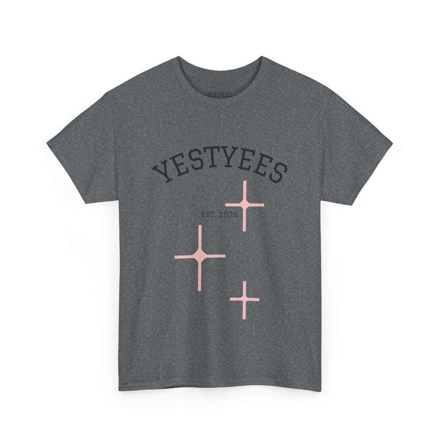 Unisex Heavy Cotton Tee - Yestyees Star Graphic, Casual Wear, Gift for Friends, Vintage Style, Everyday Comfort