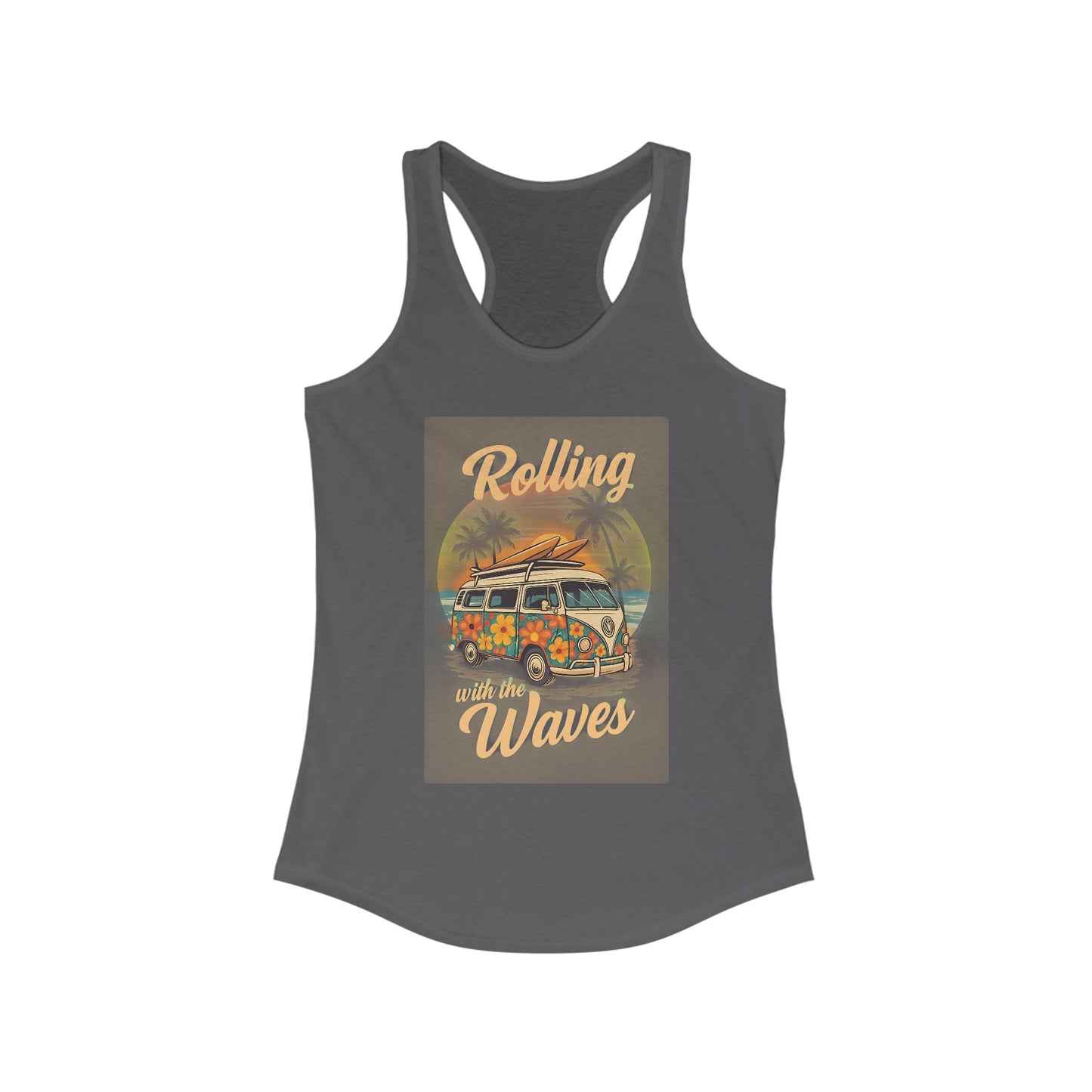 Beach Vibes Tank Top - 'Rolling with the Waves', Summer Shirt, Beachwear, Vacation Top, Gift for Surfers