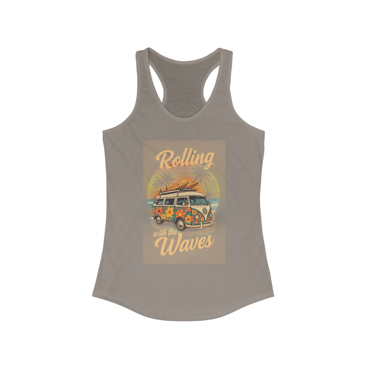 Beach Vibes Tank Top - 'Rolling with the Waves', Summer Shirt, Beachwear, Vacation Top, Gift for Surfers