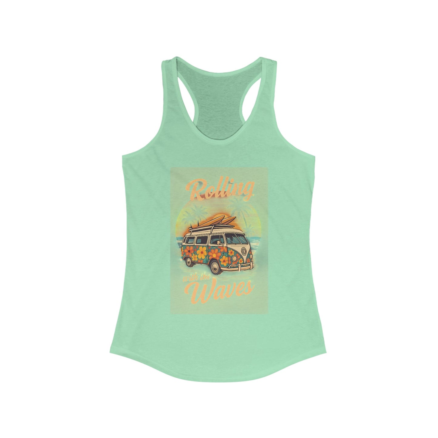 Beach Vibes Tank Top - 'Rolling with the Waves', Summer Shirt, Beachwear, Vacation Top, Gift for Surfers
