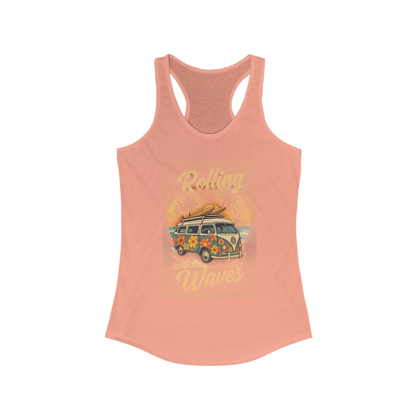 Beach Vibes Tank Top - 'Rolling with the Waves', Summer Shirt, Beachwear, Vacation Top, Gift for Surfers