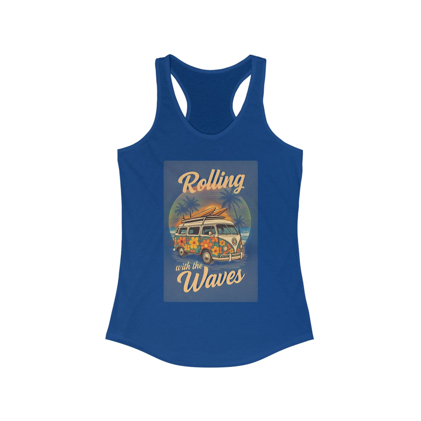 Beach Vibes Tank Top - 'Rolling with the Waves', Summer Shirt, Beachwear, Vacation Top, Gift for Surfers