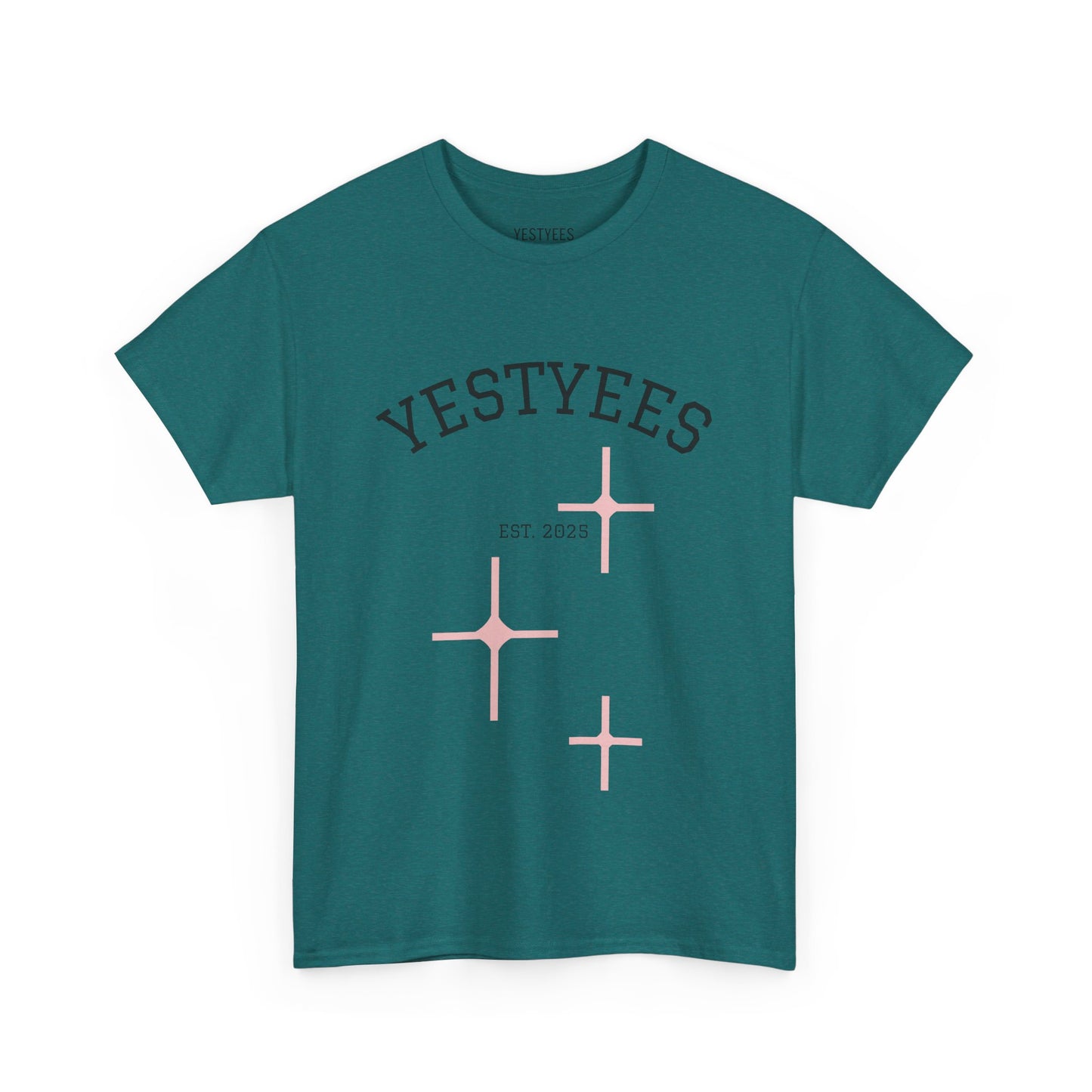 Unisex Heavy Cotton Tee - Yestyees Star Graphic, Casual Wear, Gift for Friends, Vintage Style, Everyday Comfort