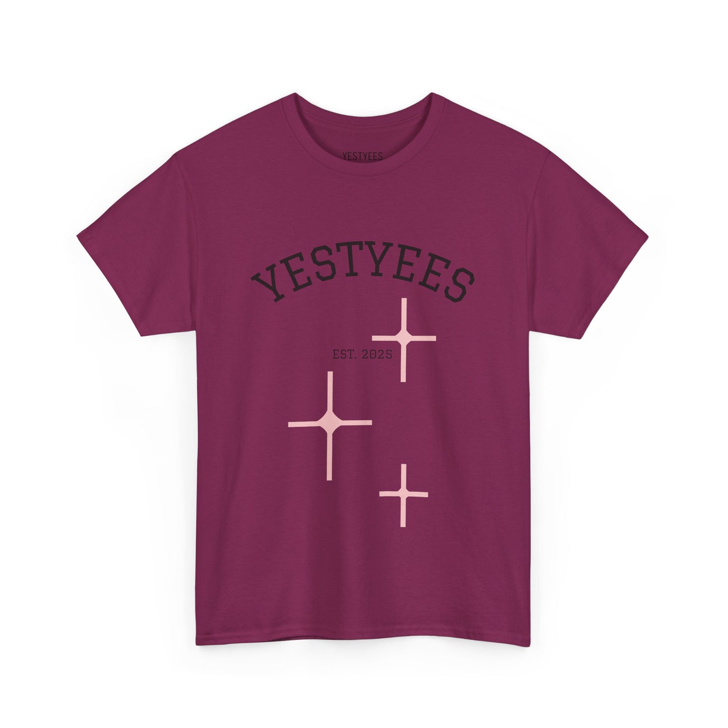 Unisex Heavy Cotton Tee - Yestyees Star Graphic, Casual Wear, Gift for Friends, Vintage Style, Everyday Comfort