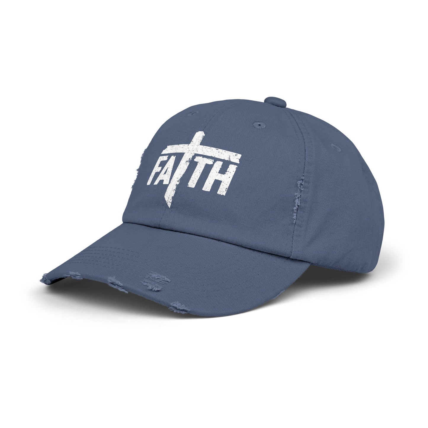 Faith Distressed Cap - Unisex, Casual Wear, Gift for Believers, Christian Accessory, Inspirational Hat, Everyday Style
