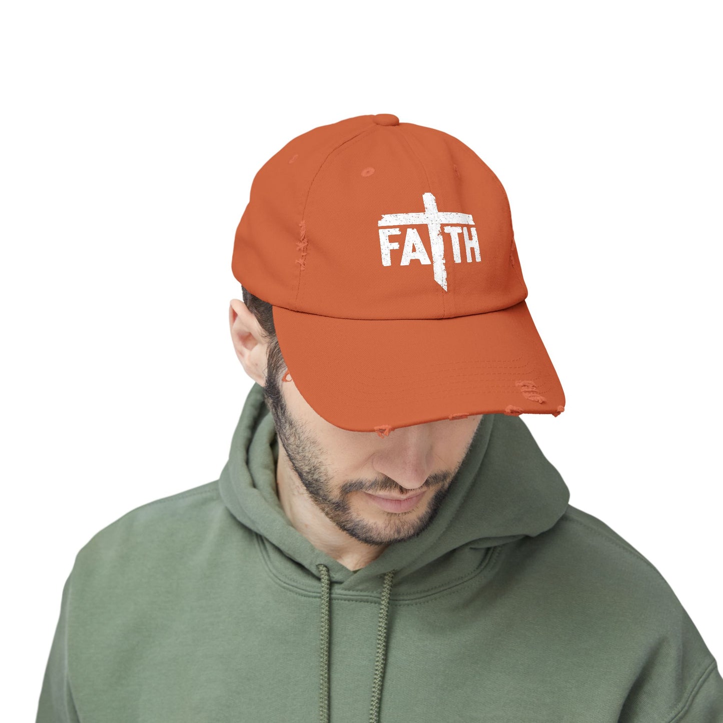 Faith Distressed Cap - Unisex, Casual Wear, Gift for Believers, Christian Accessory, Inspirational Hat, Everyday Style