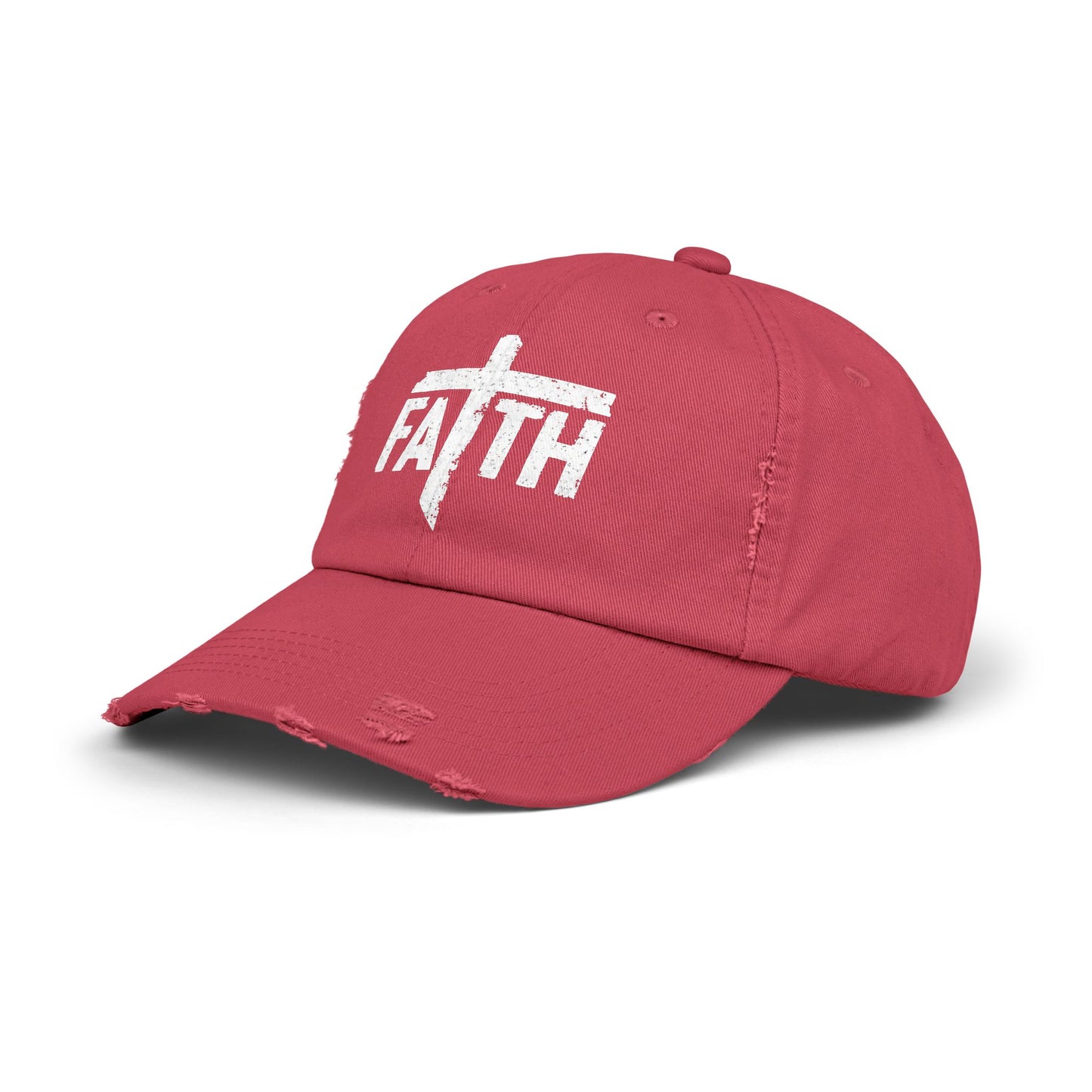 Faith Distressed Cap - Unisex, Casual Wear, Gift for Believers, Christian Accessory, Inspirational Hat, Everyday Style