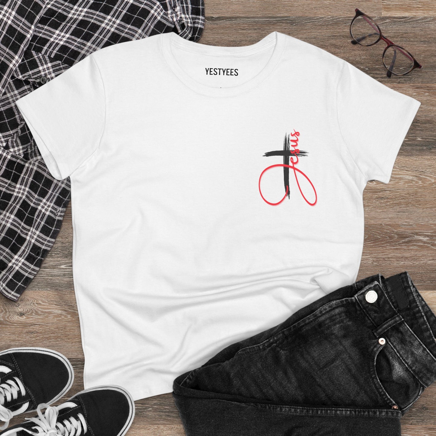 Stylish Christian Women's Midweight Cotton Tee with Unique Design, Casual Wear, Gift Idea, Trendy Tee, Everyday Top, Comfortable Shirt