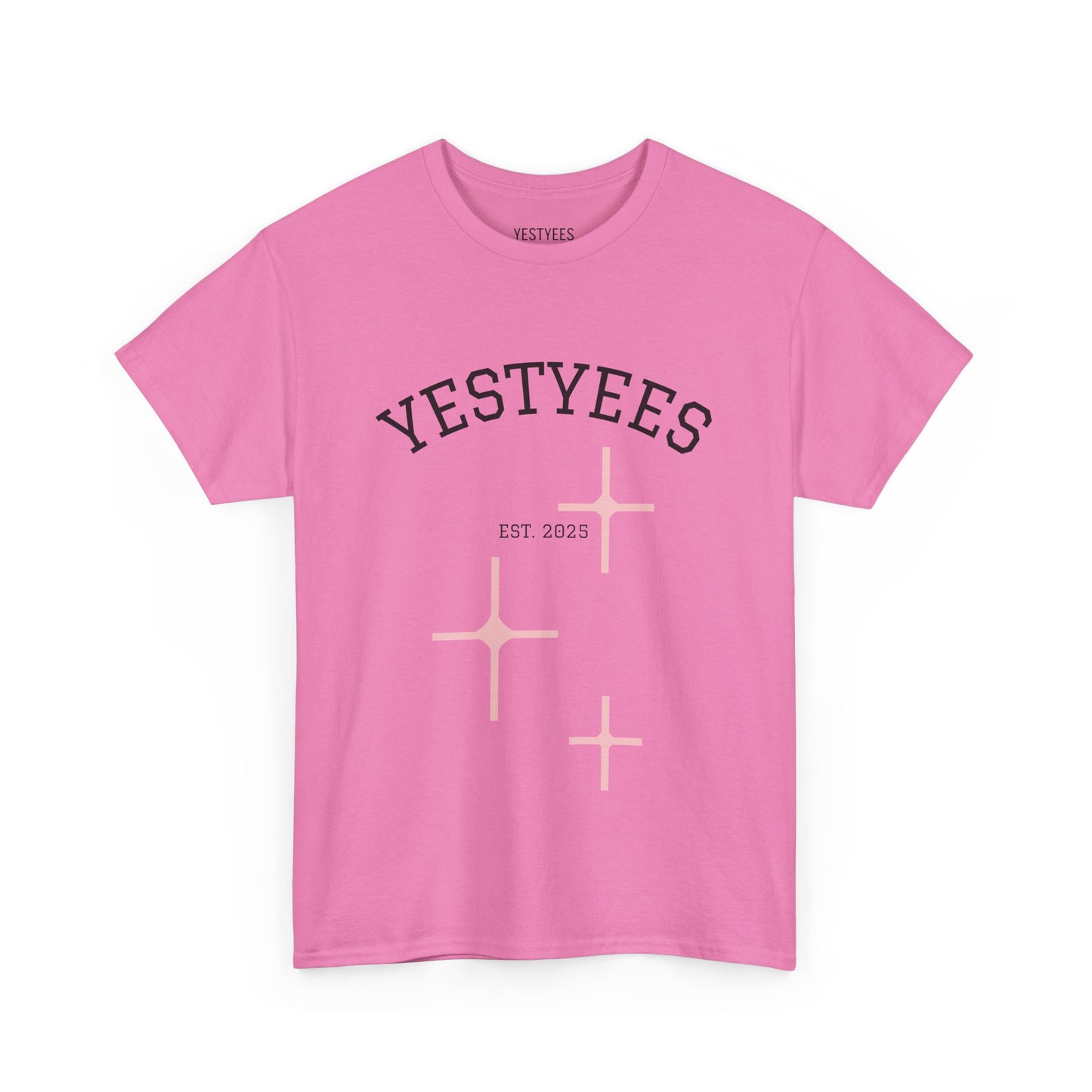 Unisex Heavy Cotton Tee - Yestyees Star Graphic, Casual Wear, Gift for Friends, Vintage Style, Everyday Comfort