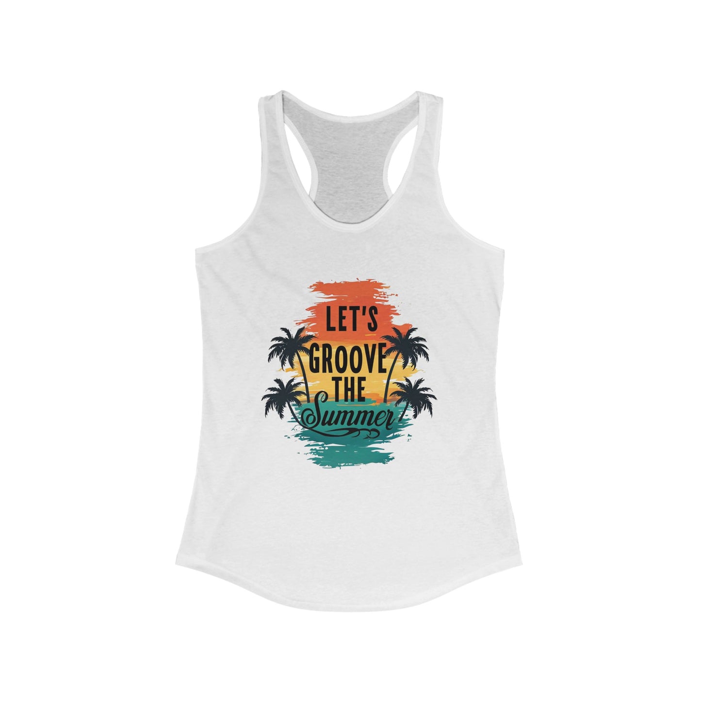 Women's Summer Vibe Tank Top, Let's Groove the Summer Shirt, Beachwear, Vacation Apparel, Casual Summer Outfit, Gift for Summer Lovers