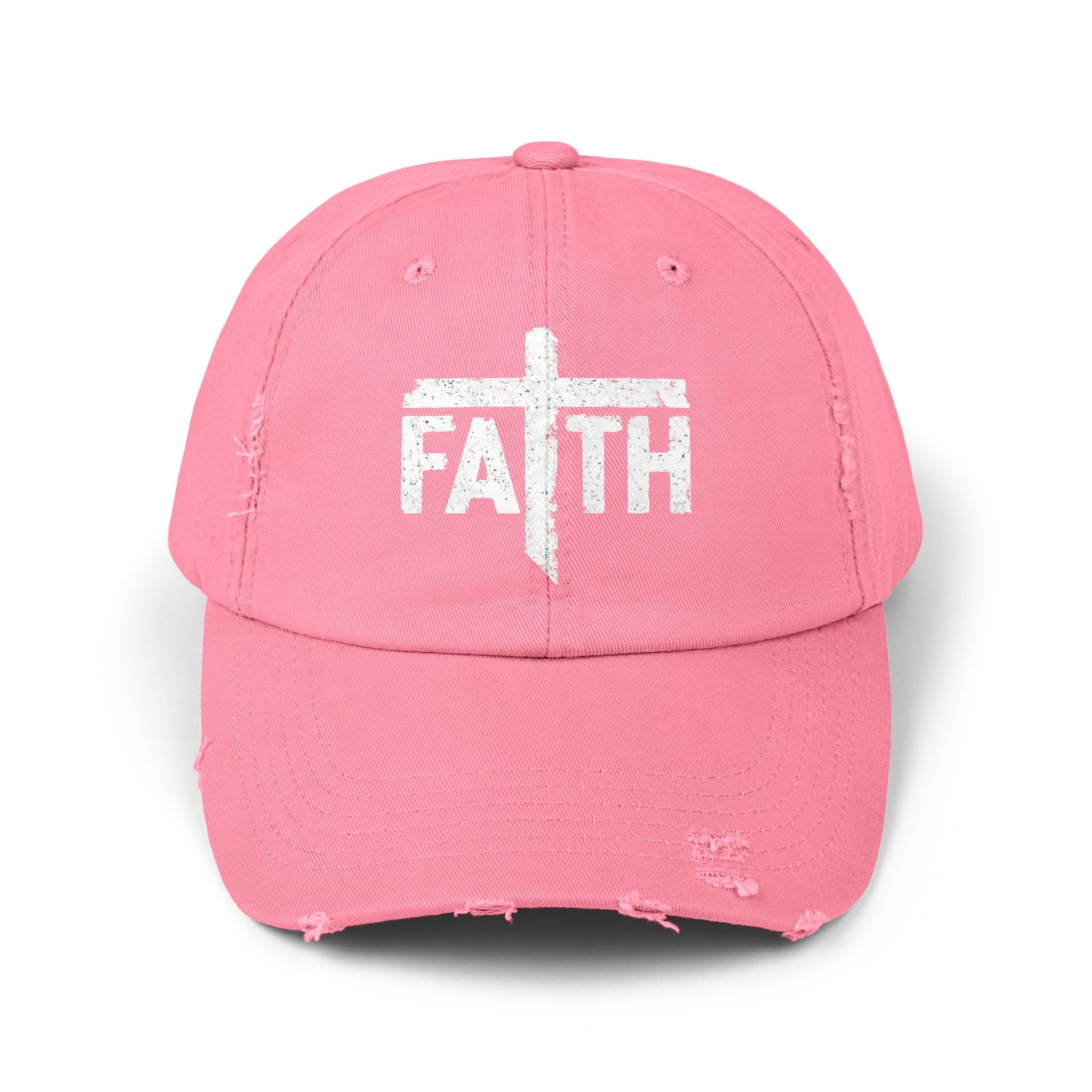 Faith Distressed Cap - Unisex, Casual Wear, Gift for Believers, Christian Accessory, Inspirational Hat, Everyday Style
