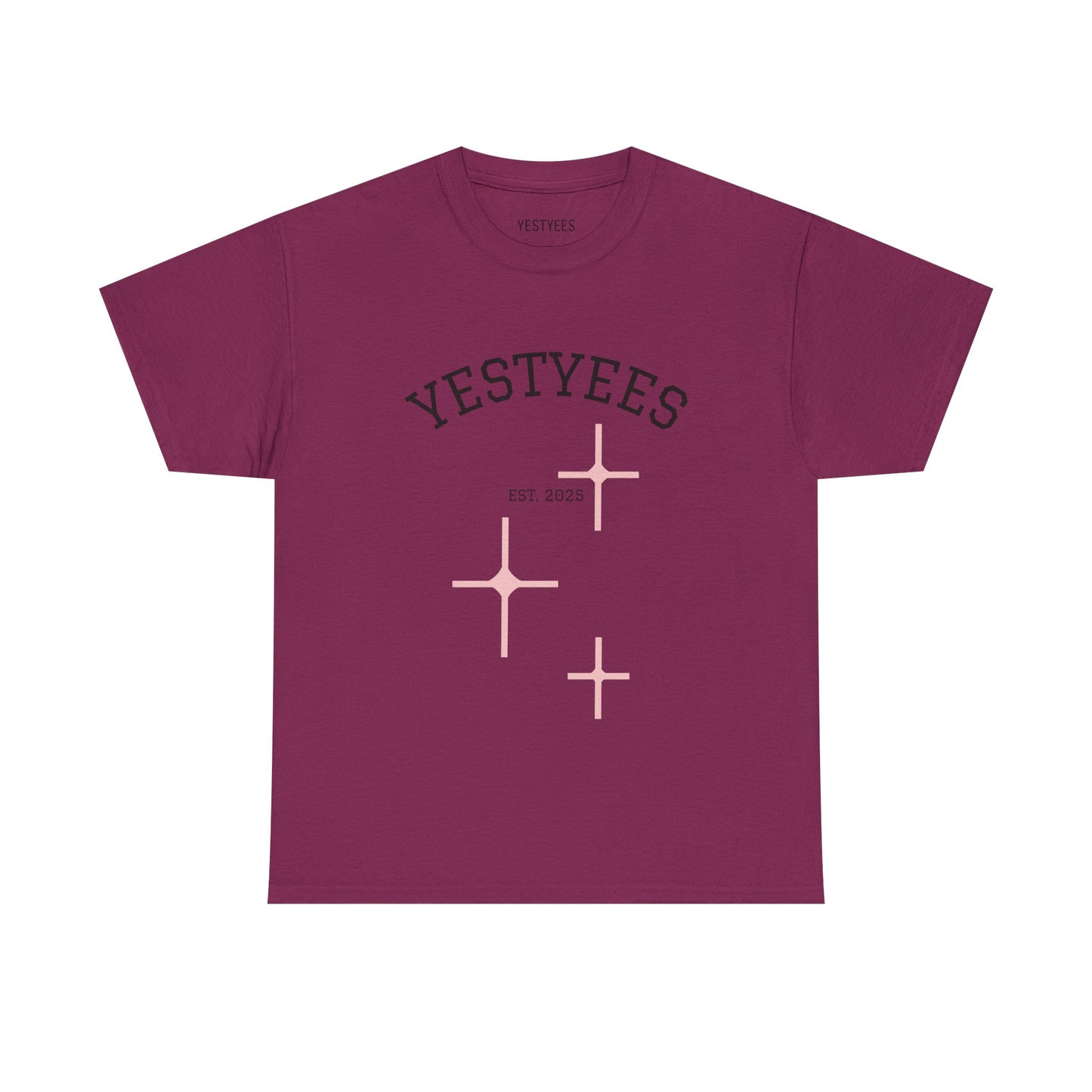 Unisex Heavy Cotton Tee - Yestyees Star Graphic, Casual Wear, Gift for Friends, Vintage Style, Everyday Comfort