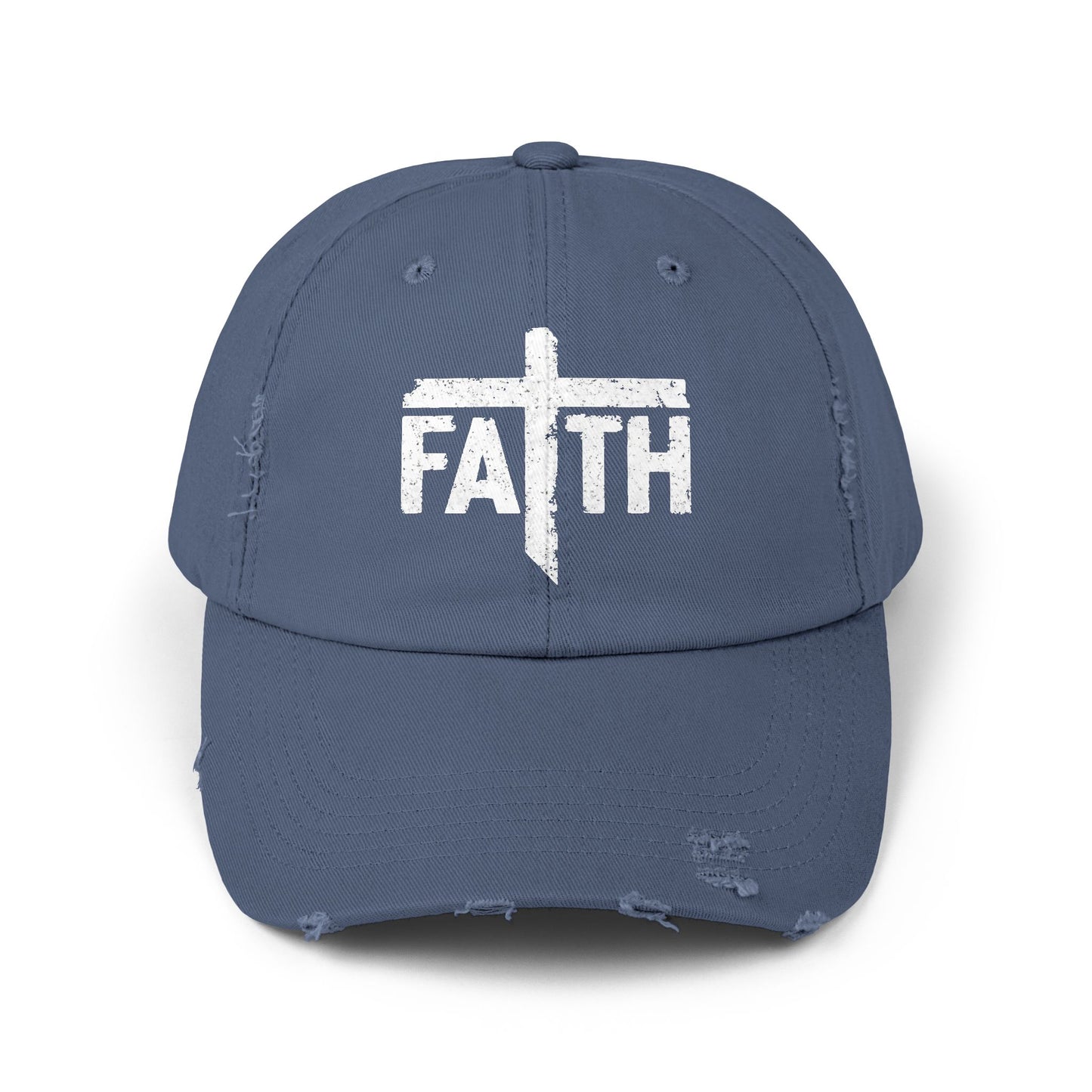 Faith Distressed Cap - Unisex, Casual Wear, Gift for Believers, Christian Accessory, Inspirational Hat, Everyday Style