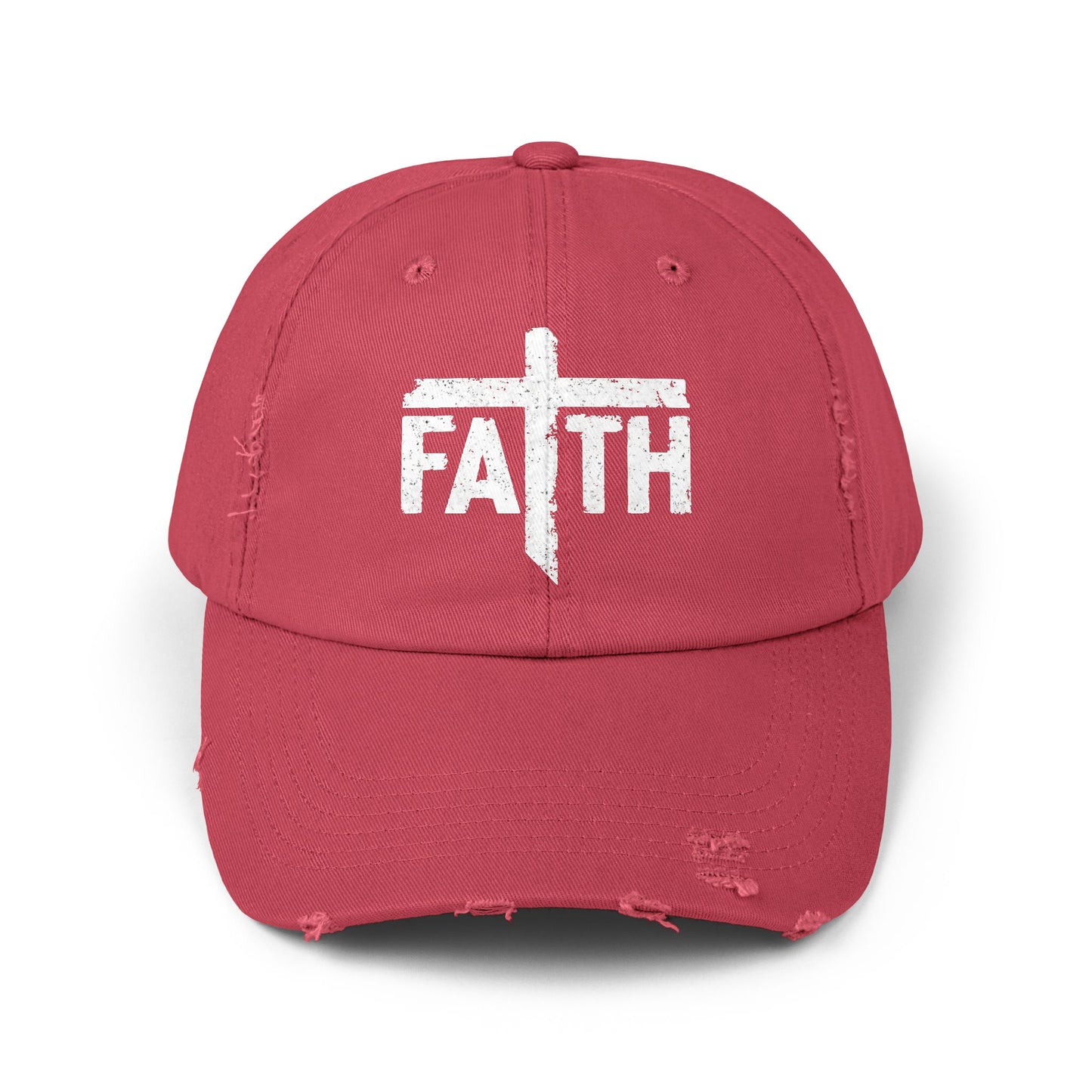 Faith Distressed Cap - Unisex, Casual Wear, Gift for Believers, Christian Accessory, Inspirational Hat, Everyday Style