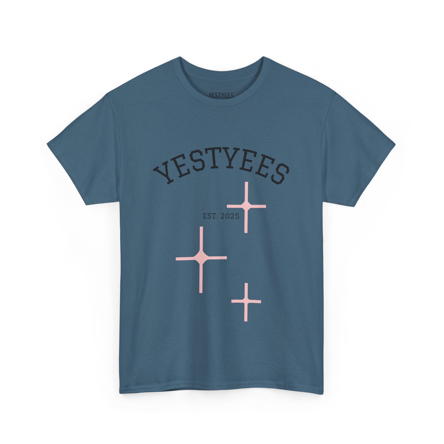 Unisex Heavy Cotton Tee - Yestyees Star Graphic, Casual Wear, Gift for Friends, Vintage Style, Everyday Comfort