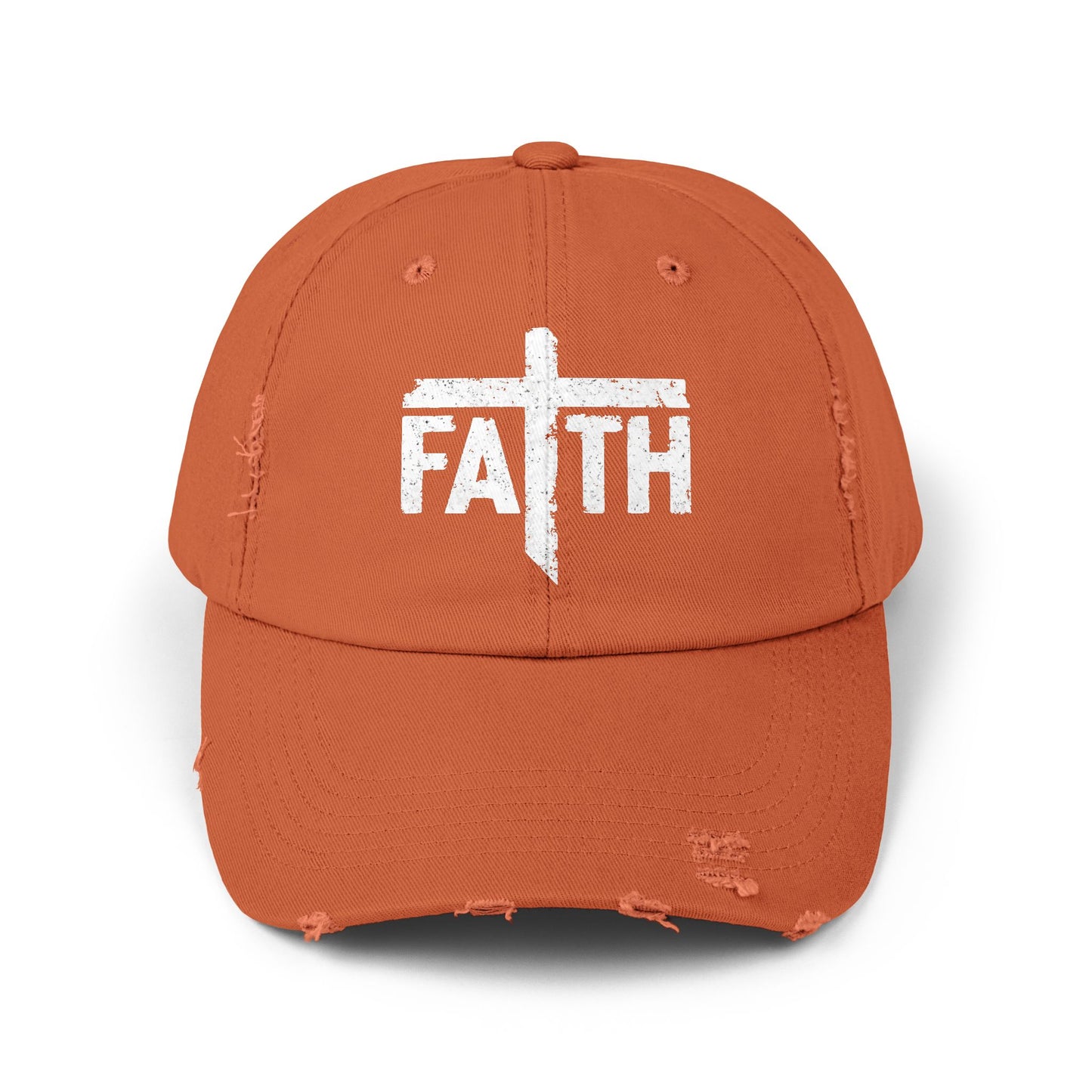Faith Distressed Cap - Unisex, Casual Wear, Gift for Believers, Christian Accessory, Inspirational Hat, Everyday Style