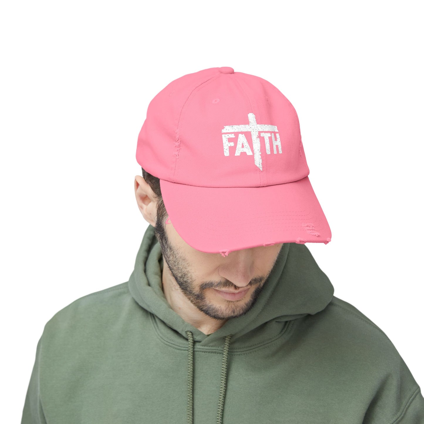 Faith Distressed Cap - Unisex, Casual Wear, Gift for Believers, Christian Accessory, Inspirational Hat, Everyday Style