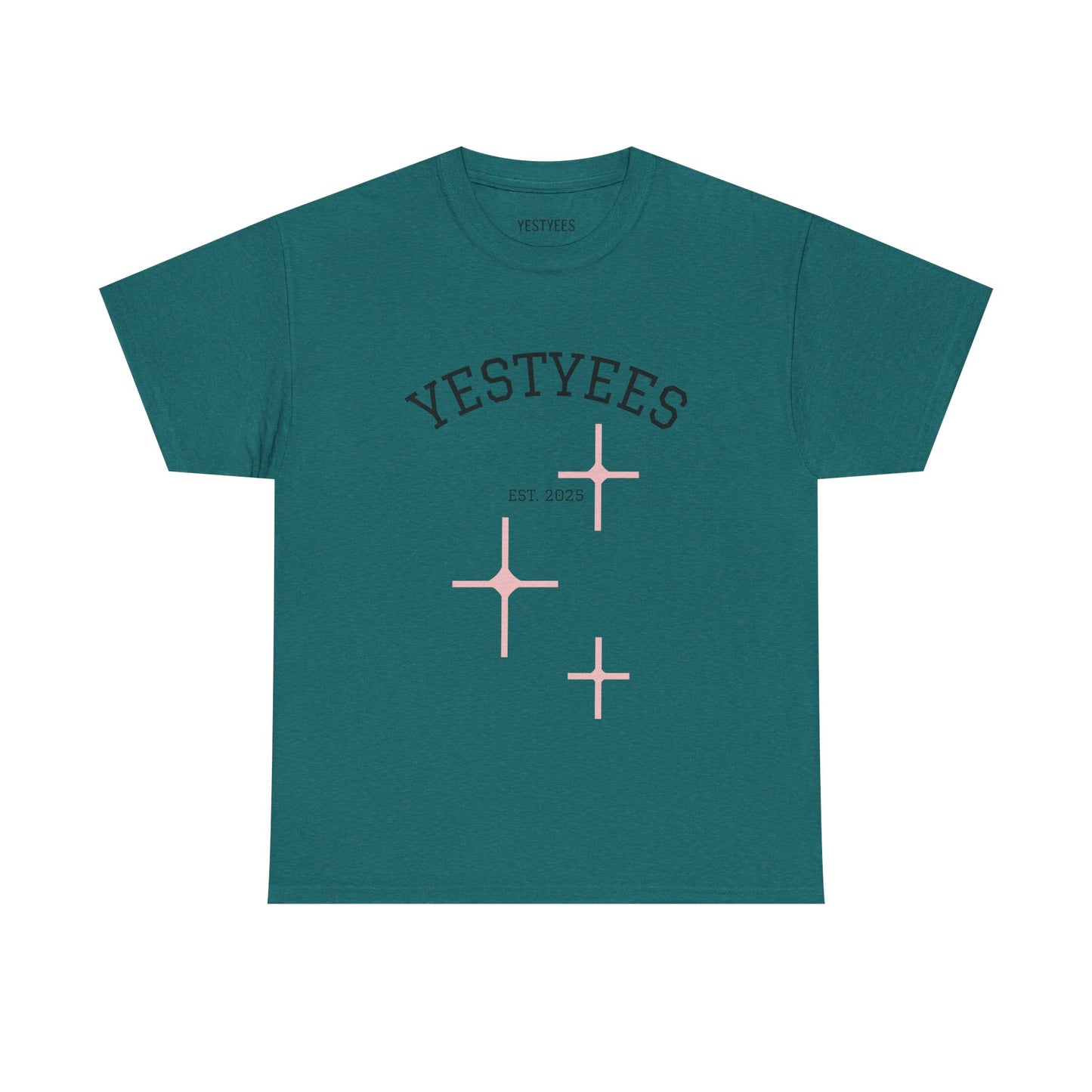 Unisex Heavy Cotton Tee - Yestyees Star Graphic, Casual Wear, Gift for Friends, Vintage Style, Everyday Comfort