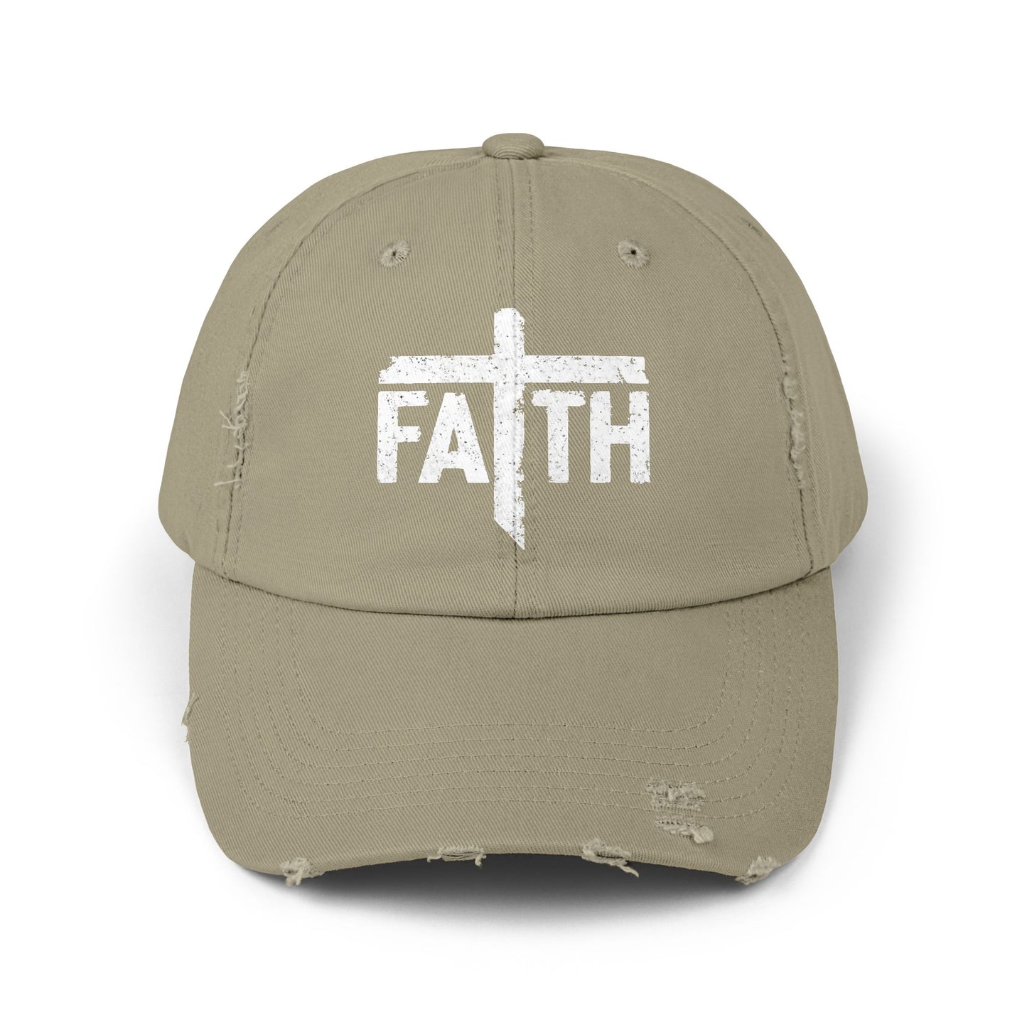Faith Distressed Cap - Unisex, Casual Wear, Gift for Believers, Christian Accessory, Inspirational Hat, Everyday Style
