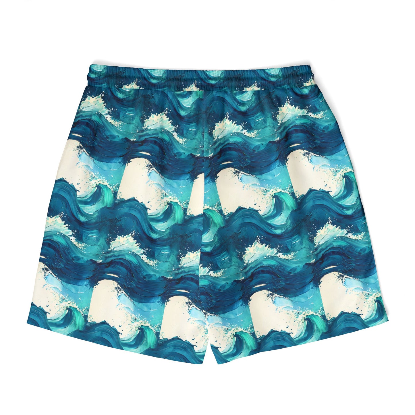 Ocean Wave Print Unisex Swim Shorts, Beachwear, Summer Essentials, Men’s Swim Trunks, Vacation Outfit, Poolside Fun