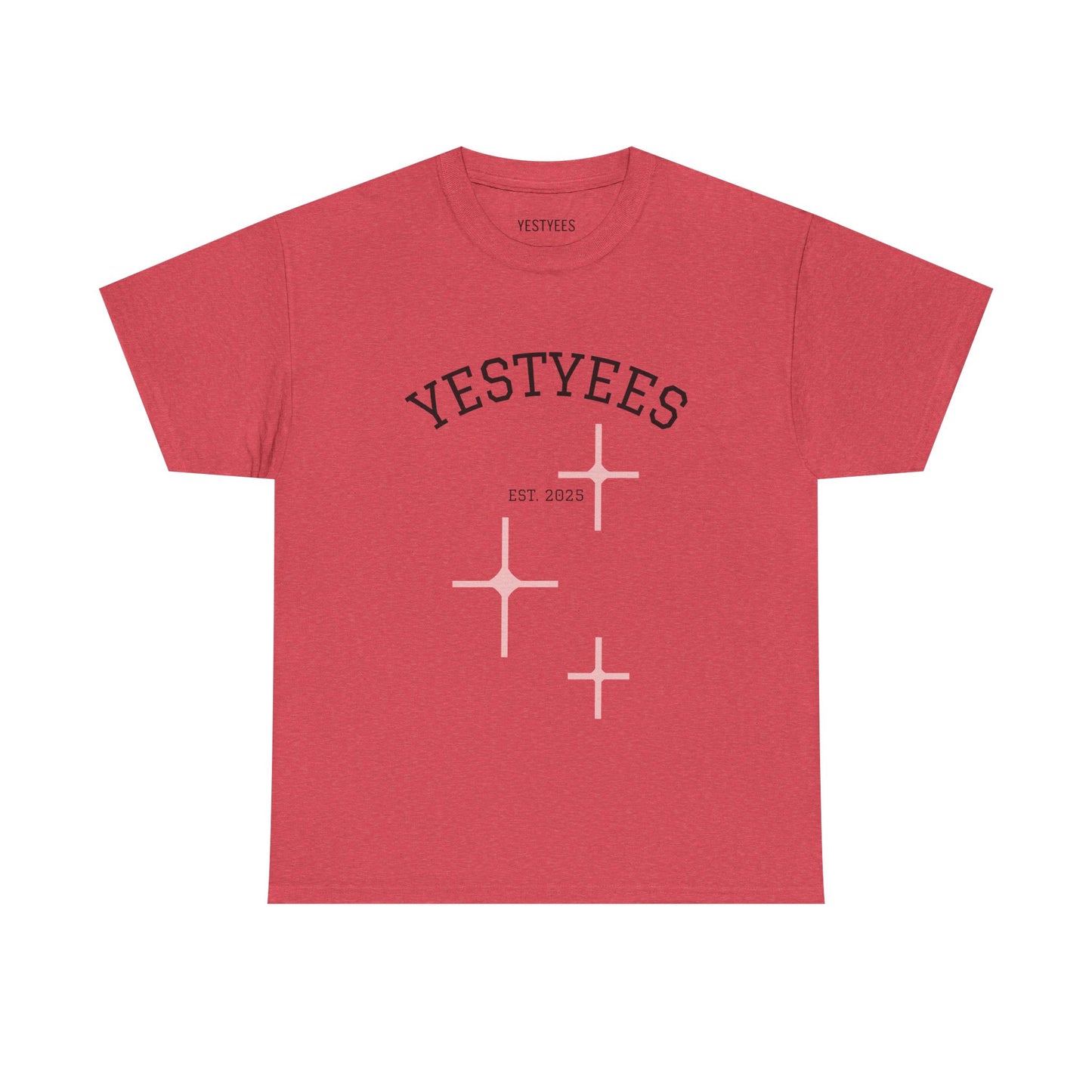 Unisex Heavy Cotton Tee - Yestyees Star Graphic, Casual Wear, Gift for Friends, Vintage Style, Everyday Comfort