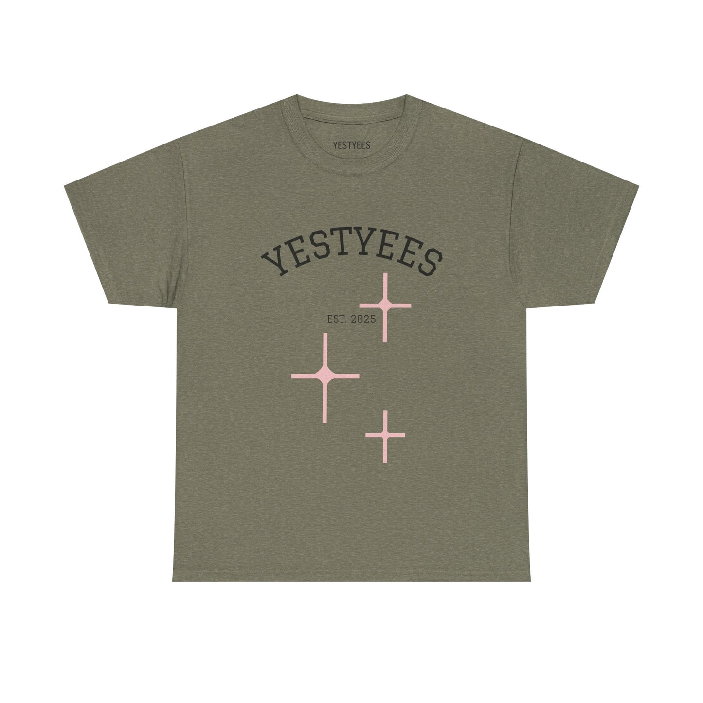 Unisex Heavy Cotton Tee - Yestyees Star Graphic, Casual Wear, Gift for Friends, Vintage Style, Everyday Comfort