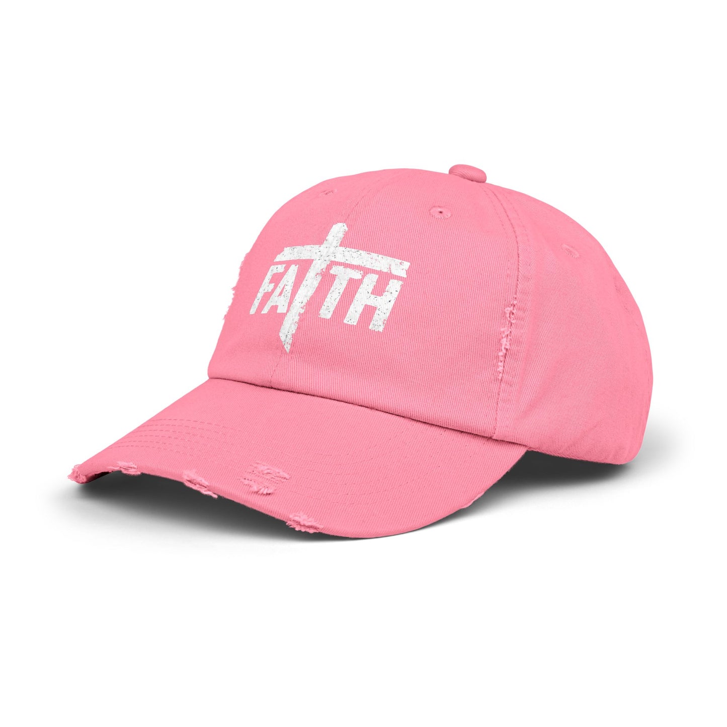 Faith Distressed Cap - Unisex, Casual Wear, Gift for Believers, Christian Accessory, Inspirational Hat, Everyday Style