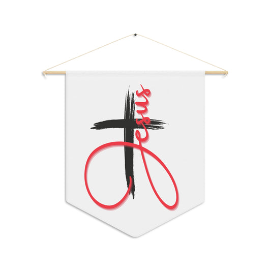 Christian Wall Pennant, Inspirational Faith Decor, Jesus Home Accents, Meaningful Religious Gift, Church Wall Hanging