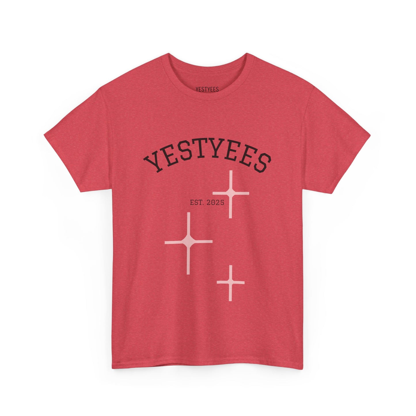 Unisex Heavy Cotton Tee - Yestyees Star Graphic, Casual Wear, Gift for Friends, Vintage Style, Everyday Comfort