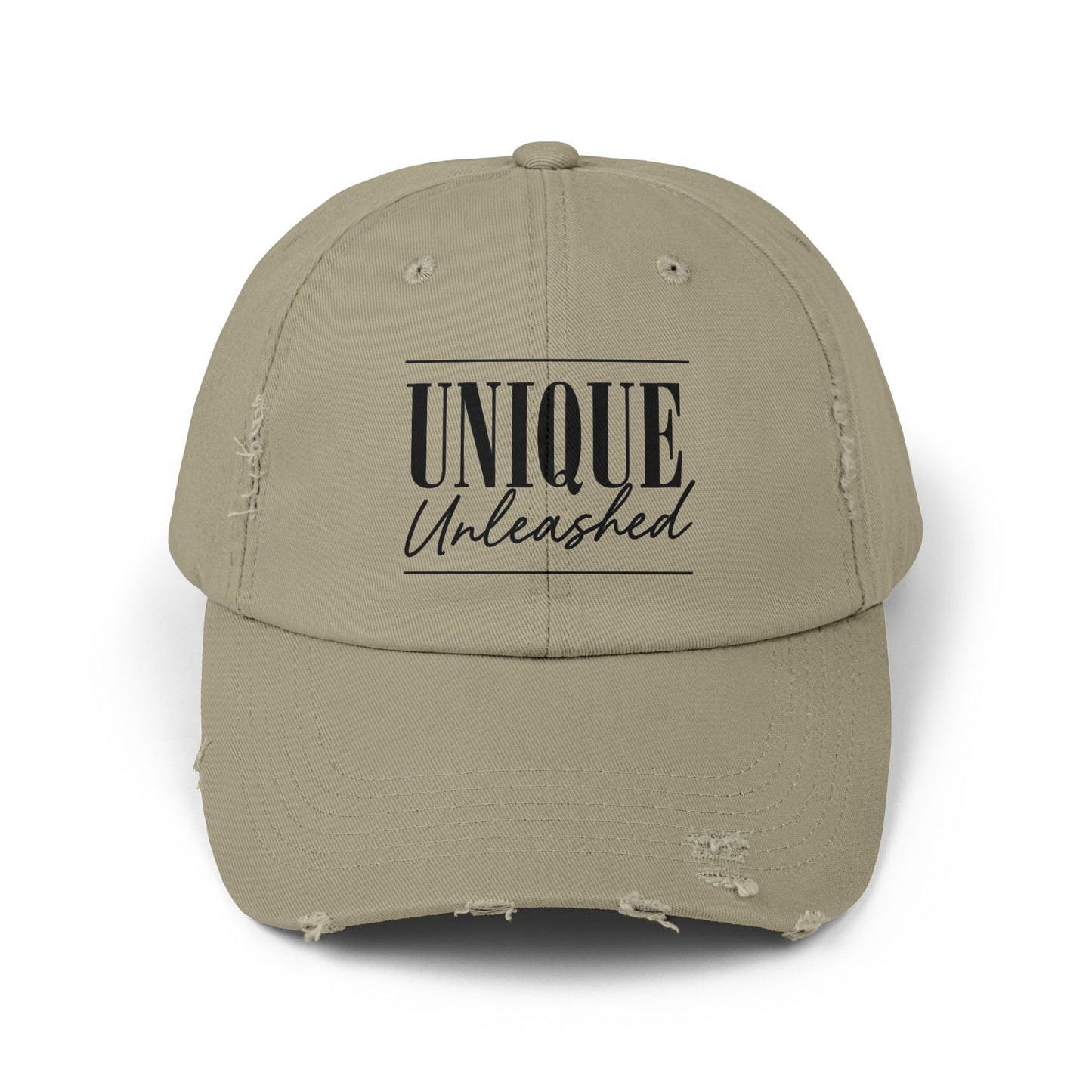 Unisex Distressed Cap with 'Unique Unleashed' Design, Trendy Hat for Casual Outings, Gifts for Friends and Family, Perfect for Summer [...]