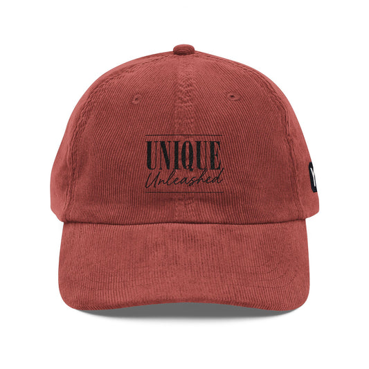 Unique Unleashed Vintage Embroidered Corduroy Cap for Trendy Style, Gifts for Him/Her, Summer Outdoor Accessory