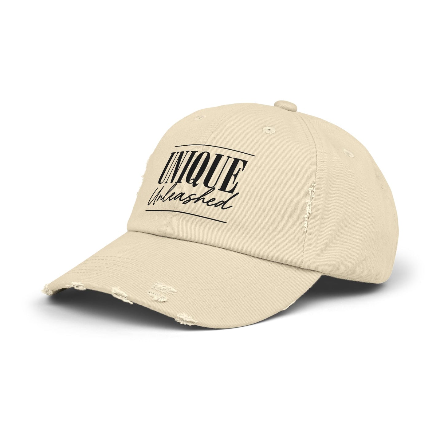 Unisex Distressed Cap with 'Unique Unleashed' Design, Trendy Hat for Casual Outings, Gifts for Friends and Family, Perfect for Summer [...]