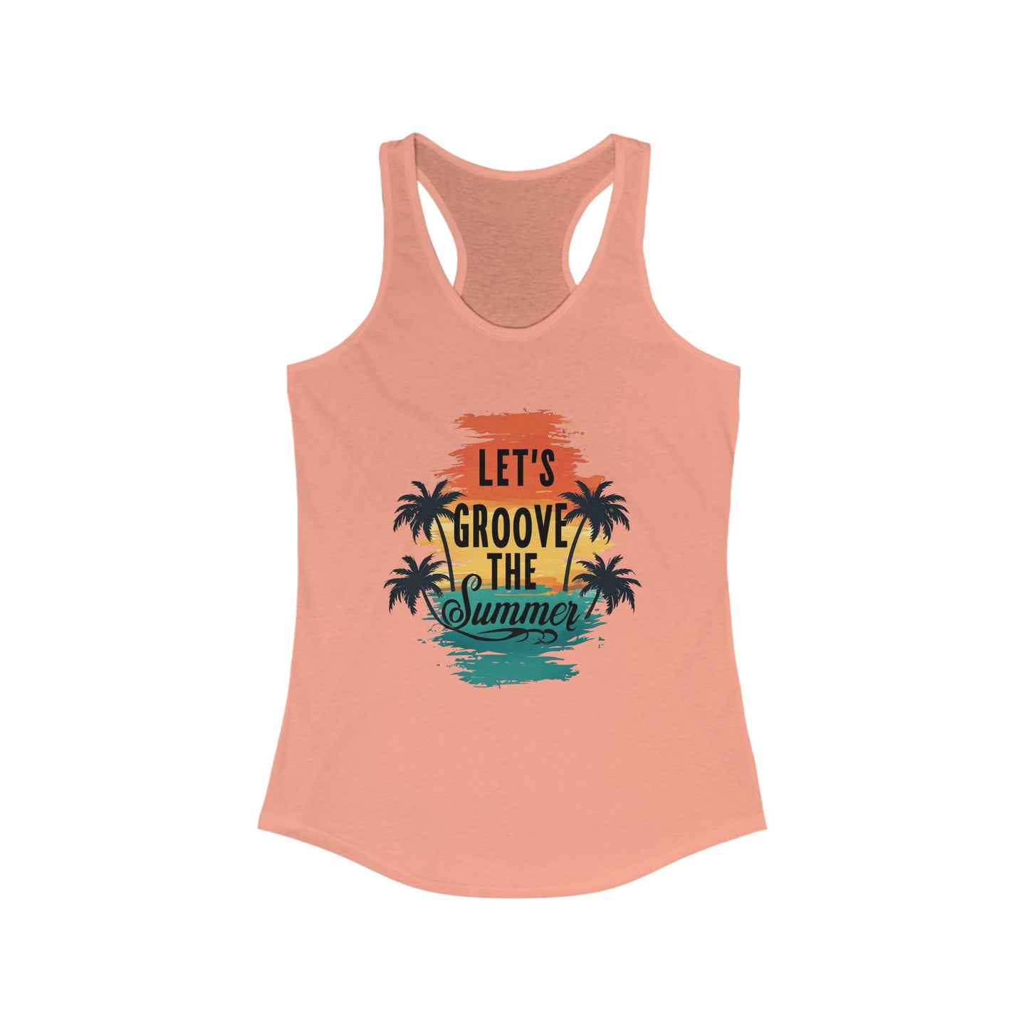 Women's Summer Vibe Tank Top, Let's Groove the Summer Shirt, Beachwear, Vacation Apparel, Casual Summer Outfit, Gift for Summer Lovers