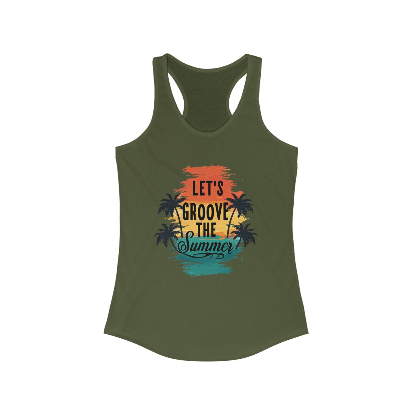 Women's Summer Vibe Tank Top, Let's Groove the Summer Shirt, Beachwear, Vacation Apparel, Casual Summer Outfit, Gift for Summer Lovers