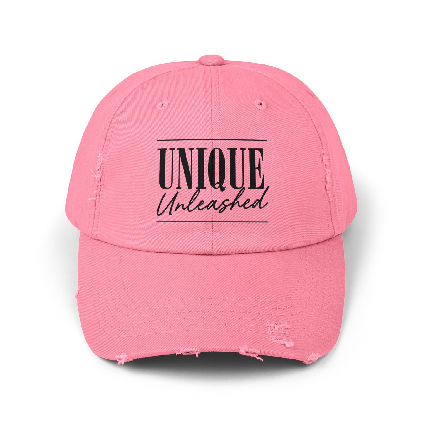 Unisex Distressed Cap with 'Unique Unleashed' Design, Trendy Hat for Casual Outings, Gifts for Friends and Family, Perfect for Summer [...]