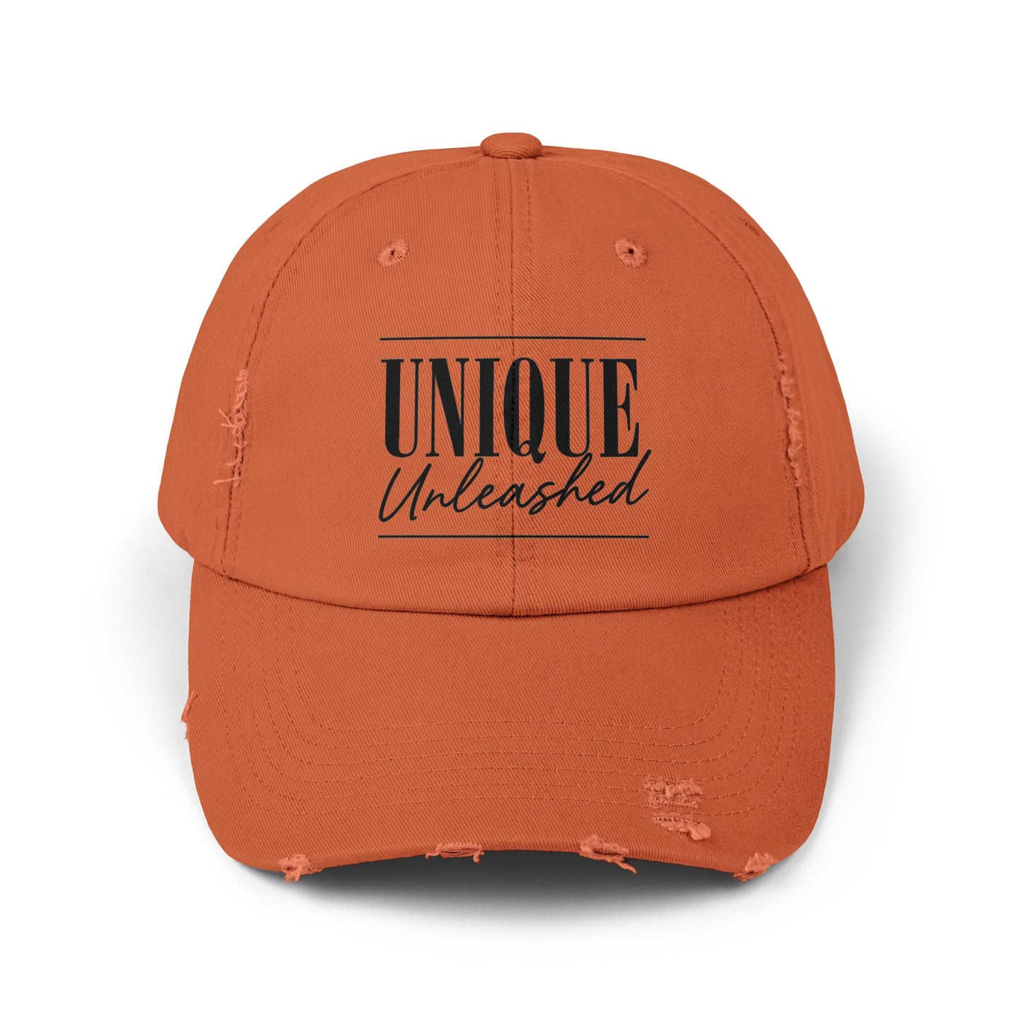 Unisex Distressed Cap with 'Unique Unleashed' Design, Trendy Hat for Casual Outings, Gifts for Friends and Family, Perfect for Summer [...]