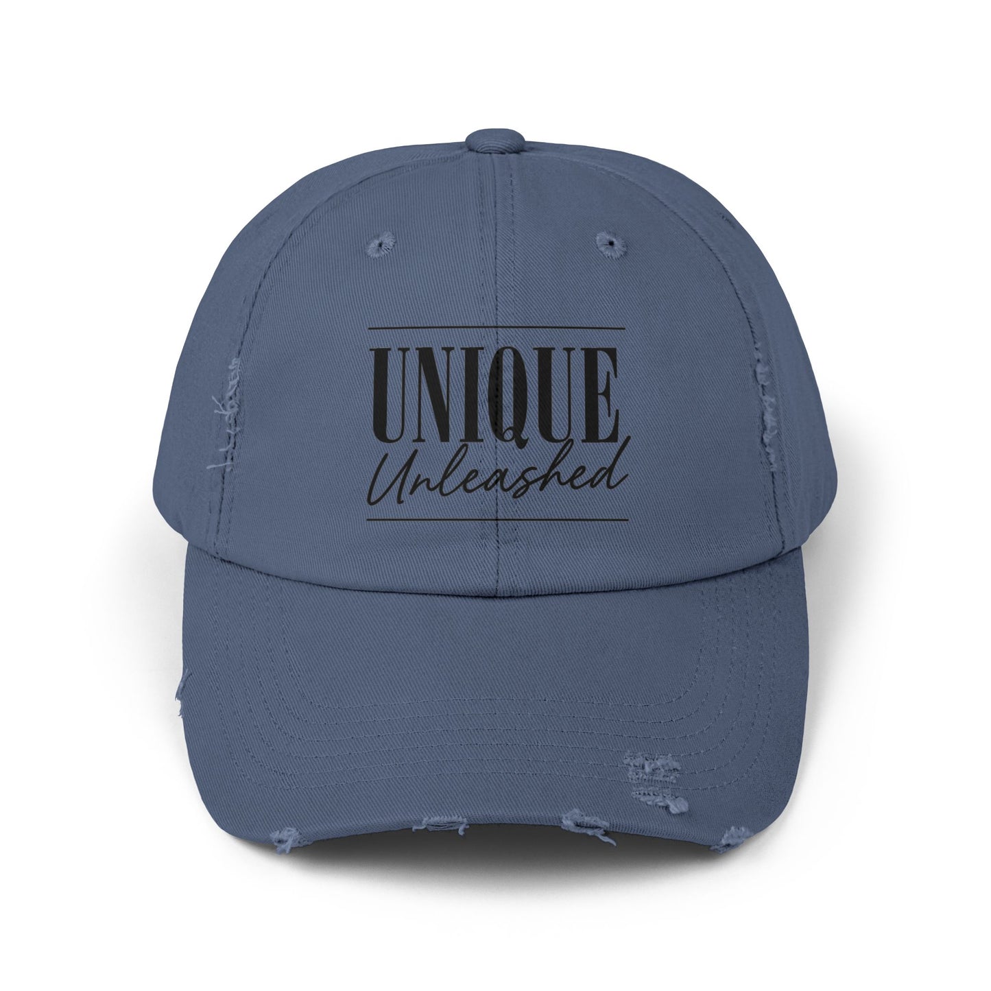 Unisex Distressed Cap with 'Unique Unleashed' Design, Trendy Hat for Casual Outings, Gifts for Friends and Family, Perfect for Summer [...]